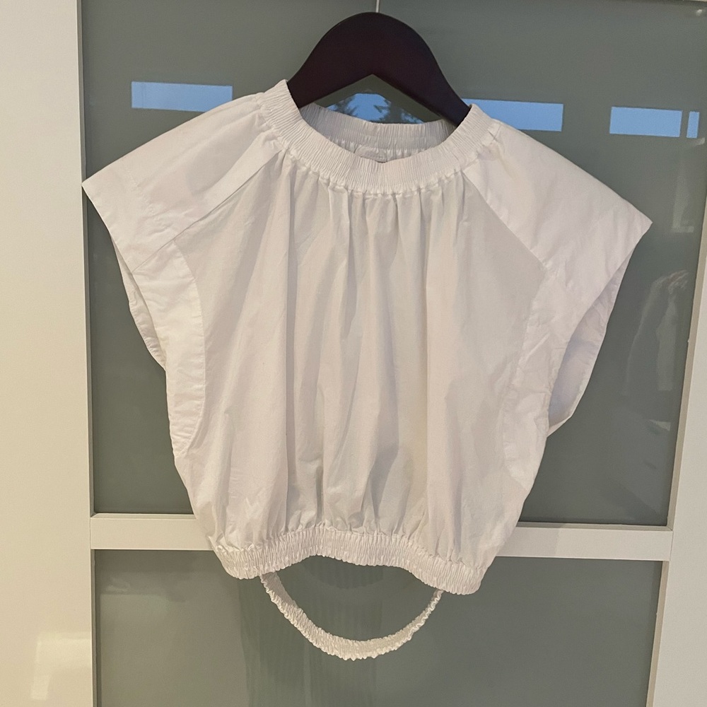H&M White Cropped Top, Small - Picture 1 of 4
